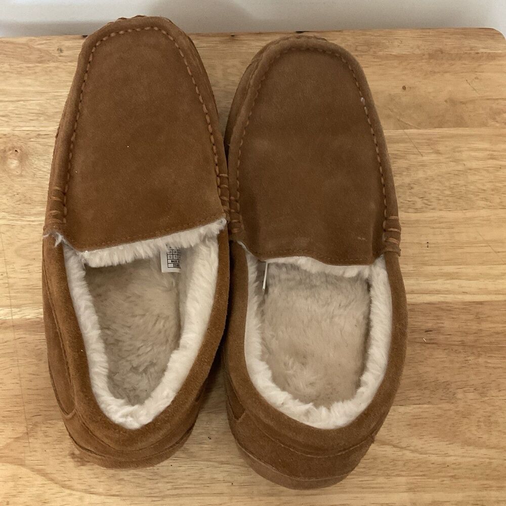 DREAM PAIRS Men's Moccasins Slippers Suede Leather Tan Brown Loafer Shoe Size 12